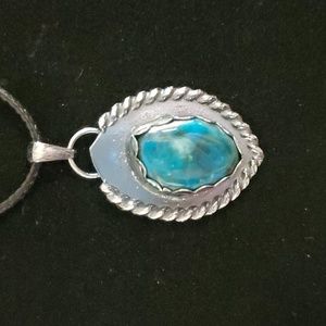 Sapphireskies Designs Sterling Silver Blue Opal Artisan Pendant